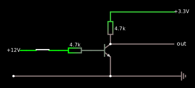Circuit with 3.3v pullup on output, and input voltage present